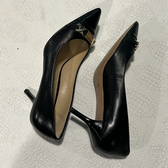Coach heels pumps kitten heel black Bowery gold‎ hardware - Picture 12 of 16